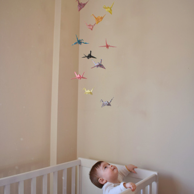 Classic crane origami mobile