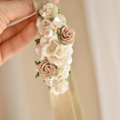 Βρεφική κορδέλα στο χρώμα της άμμου