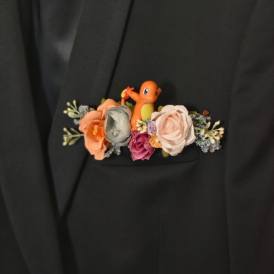 Boutonnière flower pocket για τον νονό ή τον γαμπρό