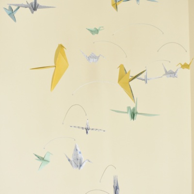 Origami mobile με cranes και αηδόνια