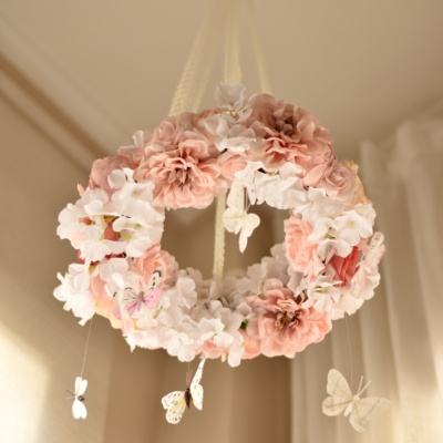 Pink Butterfly Flower Mobile