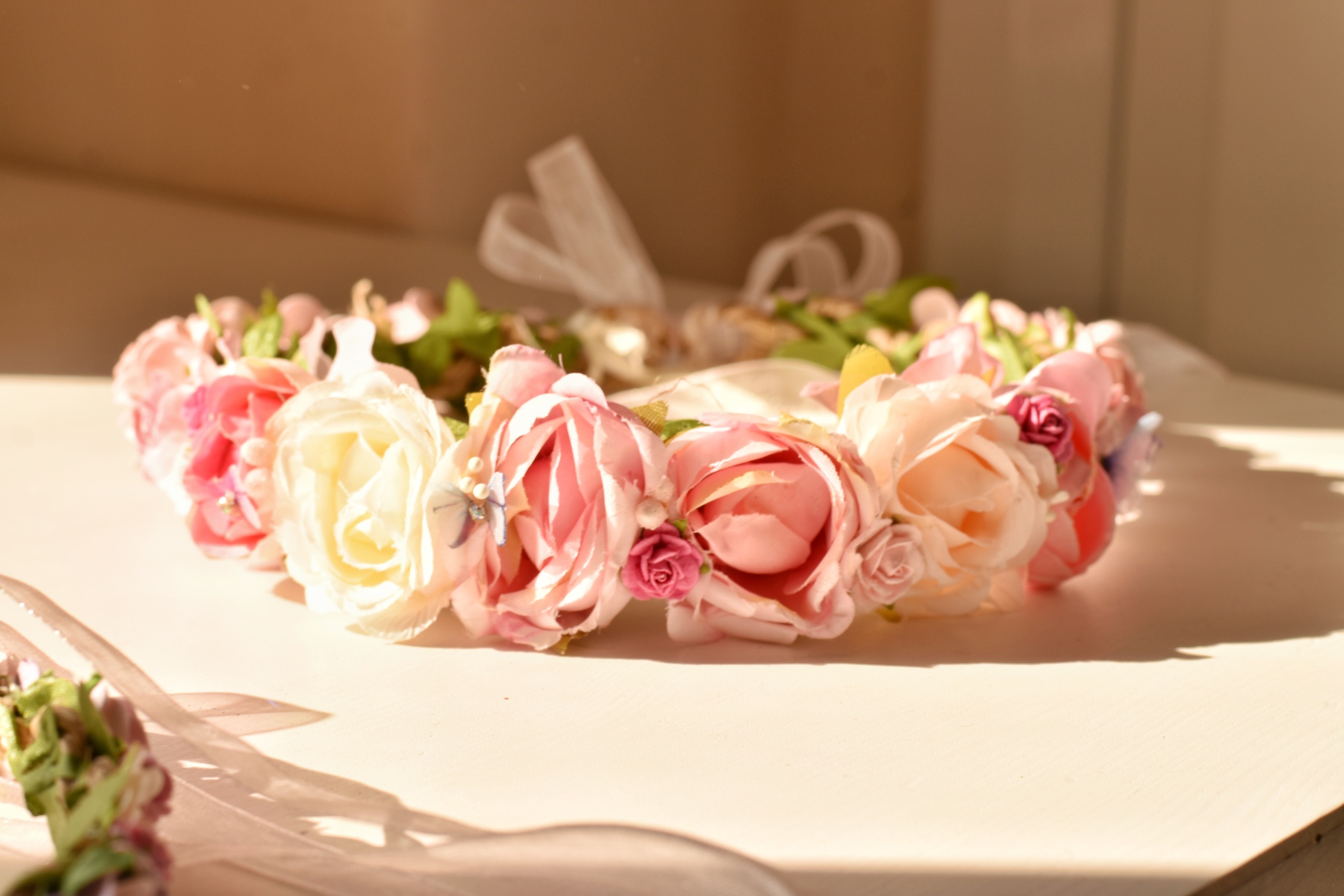 flower tiara, στεφανάκι βάφτισης