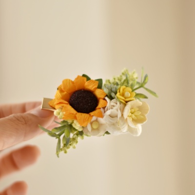 mini clip μαλλιών με ηλίανθο